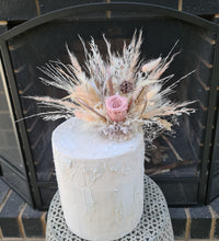 Load image into Gallery viewer, Dusty pink & neutral preserved flowers cake topper