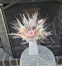 Load image into Gallery viewer, Dusty pink & neutral preserved flowers cake topper