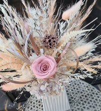 Load image into Gallery viewer, Dusty pink & neutral preserved flowers cake topper