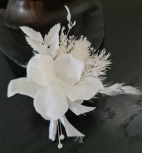 Load image into Gallery viewer, Boho corsage &amp; buttonhole combo pearl bracelet - Wedding / School Formal
