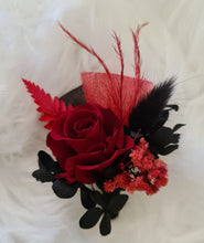 Load image into Gallery viewer, Fully preserved black &amp; red corsage &amp; buttonhole set - Wedding / School Formal
