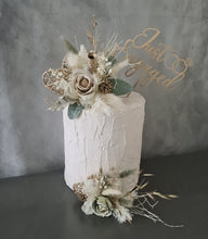 Load image into Gallery viewer, Double Sage green Everlasting flowers engagement cake topper
