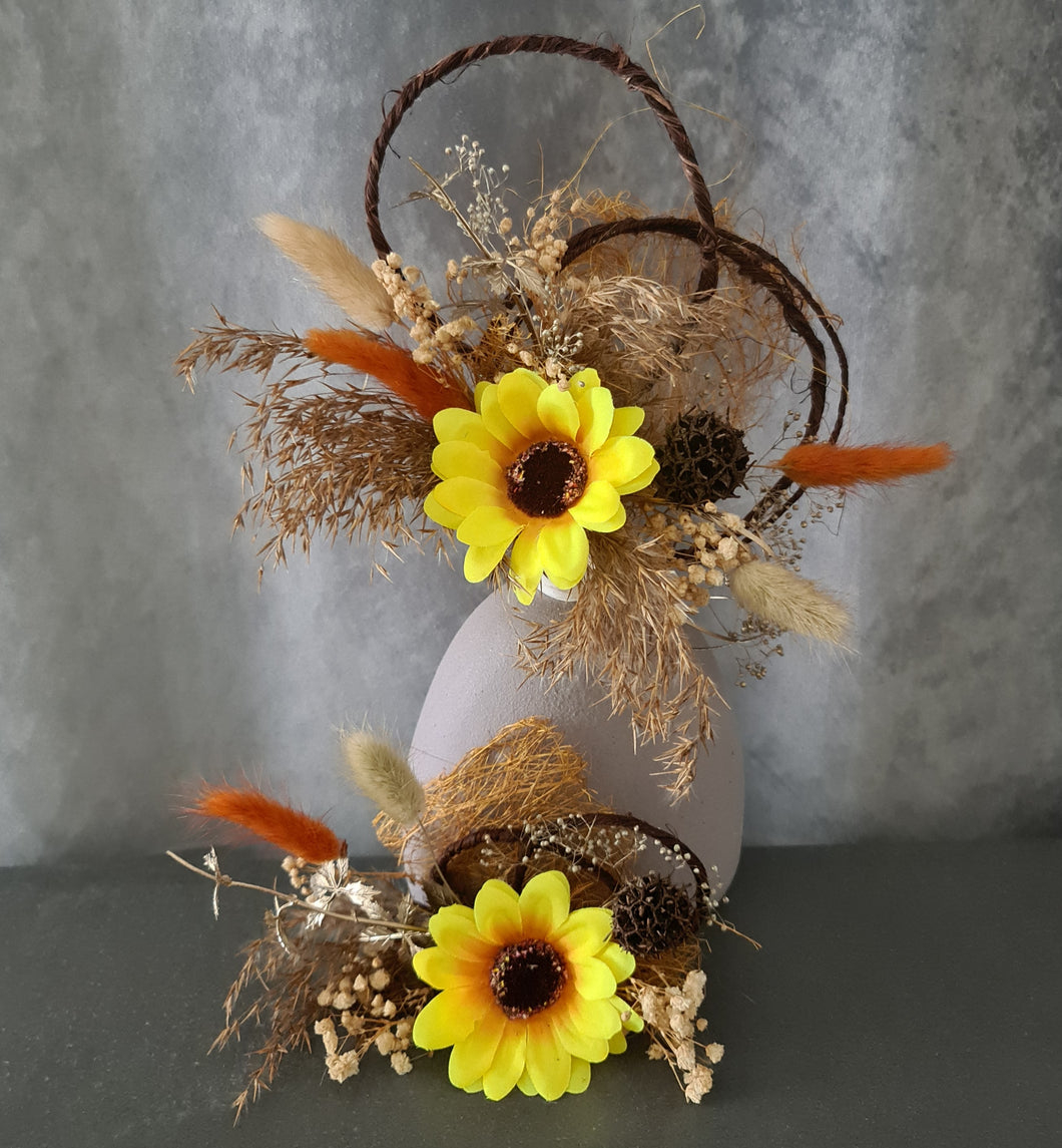 Double sunflower cake topper