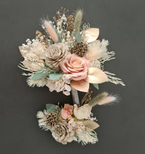 Load image into Gallery viewer, 2 x Sage green pink Everlasting flowers cake topper

