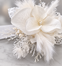 Load image into Gallery viewer, White &amp; silver everlasting flowers corsage &amp; buttonhole – school formal
