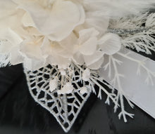 Load image into Gallery viewer, Boho white &amp; silver everlasting flowers corsage &amp; buttonhole – school formal
