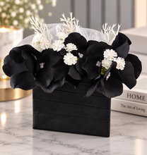 Load image into Gallery viewer, Black &amp; white everlasting flowers corsage &amp; pocket flowers – wedding / school formal
