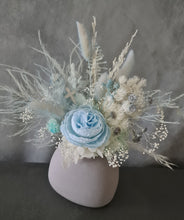 Load image into Gallery viewer, Baby blue floral cake topper – Christening, Baptism, Holly Communion
