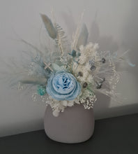 Load image into Gallery viewer, Baby blue floral cake topper – Christening, Baptism, Holly Communion
