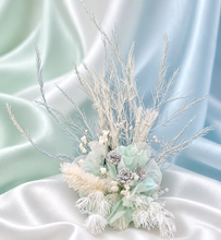 Load image into Gallery viewer, 2 x Floral cake topper baby blue &amp; white – Christening, Baptism, Holly Communion
