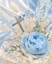 Load image into Gallery viewer, Blue &amp; white Floral cake topper x 2– Christening, Baptism, Holly Communion
