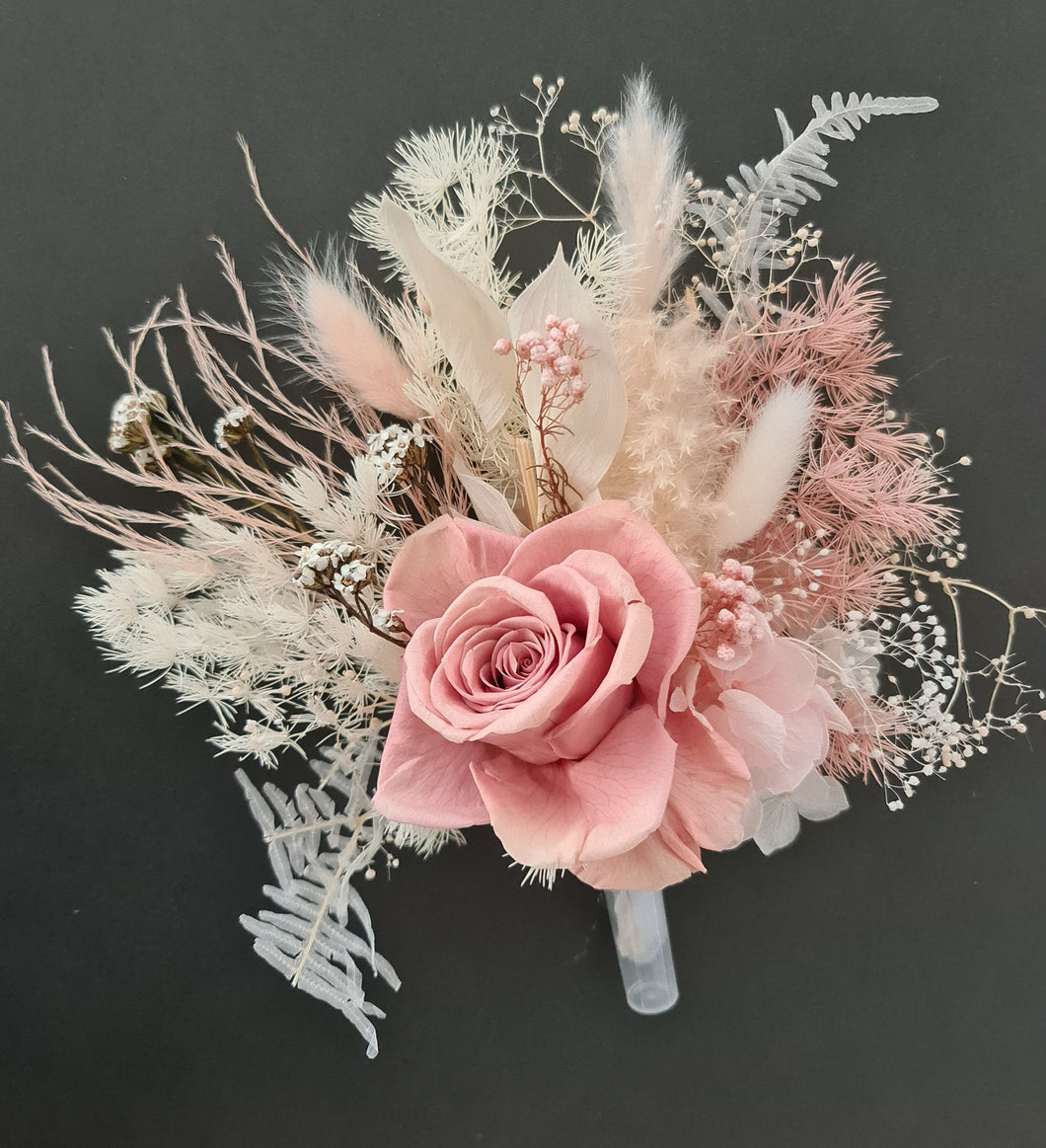 Boho blush & nude preserved cake topper