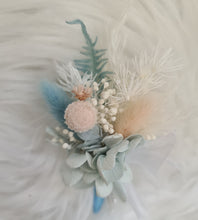 Load image into Gallery viewer, Preserved flowers blush &amp; blue buttonhole
