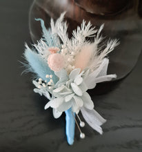 Load image into Gallery viewer, Preserved flowers blush &amp; blue buttonhole
