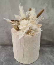 Load image into Gallery viewer, White &amp; Champagne Gold Everlasting flowers Cake topper
