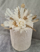 Load image into Gallery viewer, Floral Cake topper in white &amp; champagne gold
