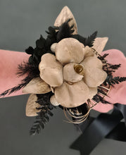 Load image into Gallery viewer, Black &amp; Champagne gold Everlasting flowers corsage - School Prom / Formal
