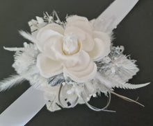 Load image into Gallery viewer, Corsage &amp; Buttonhole set - White &amp; Silver - School Formal / Prom
