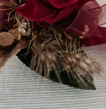 Load image into Gallery viewer, Burgundy, gold &amp; green preserved corsage &amp; buttonhole - School formal
