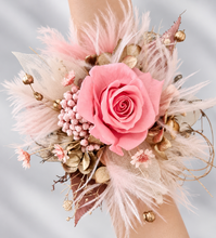 Load image into Gallery viewer, Mini preserved rose peach/pink School formal / prom Corsage &amp; buttonhole set
