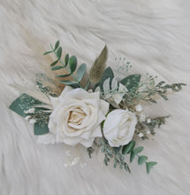 Load image into Gallery viewer, Sage &amp; neutral Double everlasting flowers cake topper
