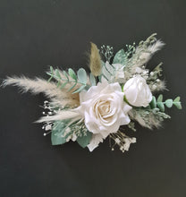Load image into Gallery viewer, Sage &amp; neutral Double everlasting flowers cake topper
