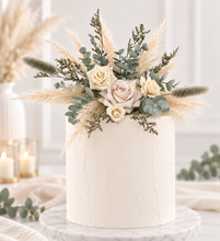 Load image into Gallery viewer, Everlasting flowers cake topper - Sage &amp; neutral
