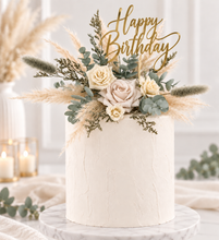 Load image into Gallery viewer, Everlasting flowers cake topper - Sage &amp; neutral
