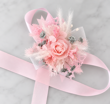 Load image into Gallery viewer, Everlasting flowers school formal / prom / wedding corsage pink &amp; silver bling
