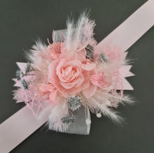 Load image into Gallery viewer, Everlasting flowers school formal / prom / wedding corsage pink &amp; silver bling
