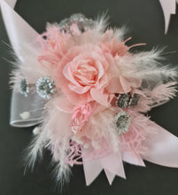 Load image into Gallery viewer, Everlasting flowers school formal / prom / wedding corsage pink &amp; silver bling
