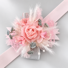 Load image into Gallery viewer, Everlasting flowers school formal / prom / wedding corsage pink &amp; silver bling
