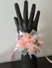 Load image into Gallery viewer, Everlasting flowers school formal / prom / wedding corsage pink &amp; silver bling
