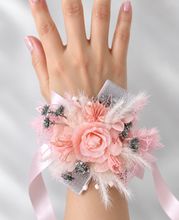 Load image into Gallery viewer, Everlasting flowers school formal / prom / wedding corsage pink &amp; silver bling
