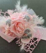 Load image into Gallery viewer, Everlasting flowers school formal / prom / wedding corsage pink &amp; silver beads
