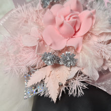 Load image into Gallery viewer, Everlasting flowers school formal / prom / wedding corsage pink &amp; silver glitter

