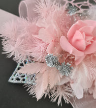 Load image into Gallery viewer, Everlasting flowers school formal / prom / wedding corsage pink &amp; silver glitter
