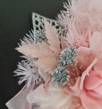 Load image into Gallery viewer, Everlasting flowers school formal / prom / wedding corsage pink &amp; silver glitter
