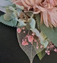 Load image into Gallery viewer, Blush pink &amp; sage green school formal / prom wedding set corsage &amp; buttonhole
