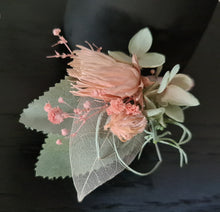 Load image into Gallery viewer, Blush pink &amp; sage green school formal / prom wedding set corsage &amp; buttonhole
