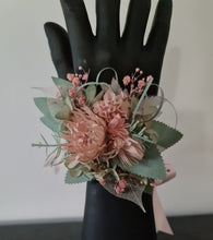 Load image into Gallery viewer, Blush pink &amp; sage green school formal / prom wedding set corsage &amp; buttonhole
