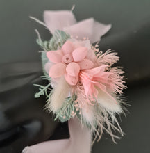 Load image into Gallery viewer, School formal set - corsage &amp; buttonhole in sage &amp; blush colours

