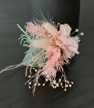 Load image into Gallery viewer, School formal set - corsage &amp; buttonhole in sage &amp; blush colours
