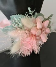 Load image into Gallery viewer, School formal set - corsage &amp; buttonhole in sage &amp; blush colours

