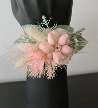 Load image into Gallery viewer, School formal set - corsage &amp; buttonhole in sage &amp; blush colours
