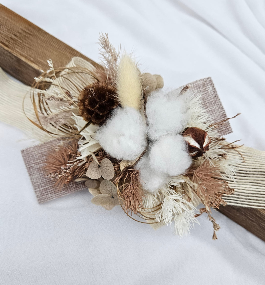 Boho preserved flowers & cotton flower corsage - school formal, prom, graduation