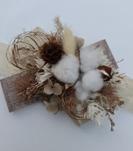 Load image into Gallery viewer, Boho preserved flowers &amp; cotton flower corsage - school formal, prom, graduation
