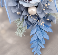 Load image into Gallery viewer, Pastel blue reflexed rose preserved flowers corsage - school formal, prom, graduation
