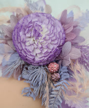 Load image into Gallery viewer, Everlasting flowers violet, purple &amp; pink corsage w crystals – school formal, prom, graduation, wedding
