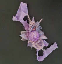 Load image into Gallery viewer, Everlasting flowers violet, purple &amp; pink corsage w crystals – school formal, prom, graduation, wedding
